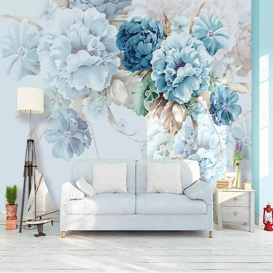 Peony Floral Pastoral Wallpaper for Home Wall Decor-GraffitiWallArt