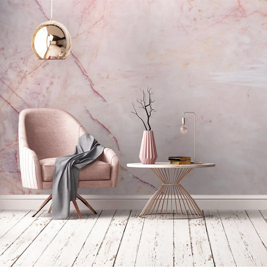 Pink Marble Effect Wallpaper: Stylish & Elegant Décor-GraffitiWallArt