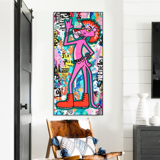 Pink Panther Poster - Modern Artistic Flair-GraffitiWallArt