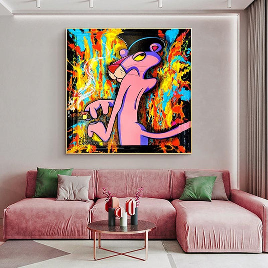 Pink Panther Poster - Nostalgic Cartoon Charm-GraffitiWallArt