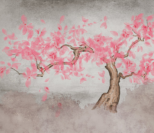 Pink Tree Wallpaper Murals: Vibrant and Stylish Décor-GraffitiWallArt