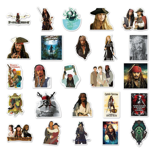 Pirates Captain Jack 50-Pack Waterproof Stickers Bundle-GraffitiWallArt