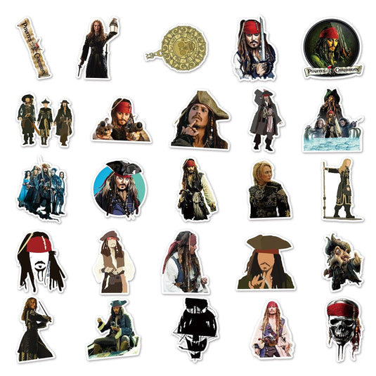 Pirates Captain Jack 50-Pack Waterproof Stickers Bundle-GraffitiWallArt