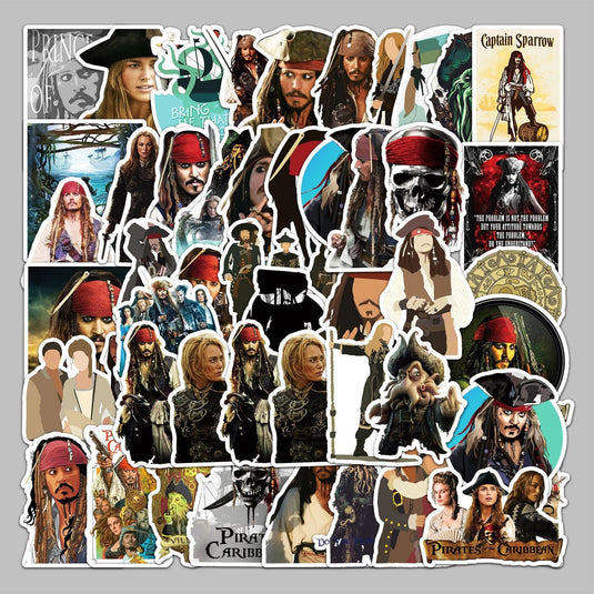 Pirates Captain Jack 50-Pack Waterproof Stickers Bundle-GraffitiWallArt