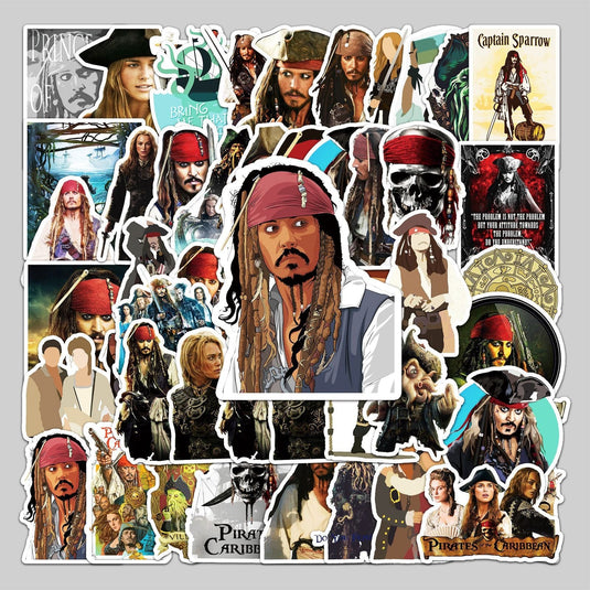 Pirates Captain Jack 50-Pack Waterproof Stickers Bundle-GraffitiWallArt