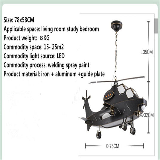 Plane Helicopter Pendant Light - Unique Aircraft Design-GraffitiWallArt