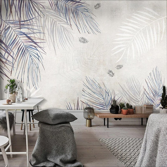 Plant Leaf 3D Wallpaper for Home Wall Decor-GraffitiWallArt