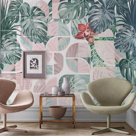 Plant Leaf Wallpaper Mural for Stunning Wall Décor-GraffitiWallArt