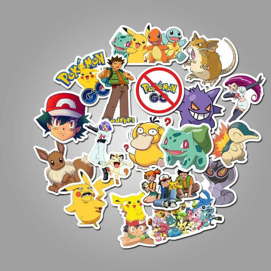 Pokemon Waterproof Sticker Pack - Famous Bundle-GraffitiWallArt