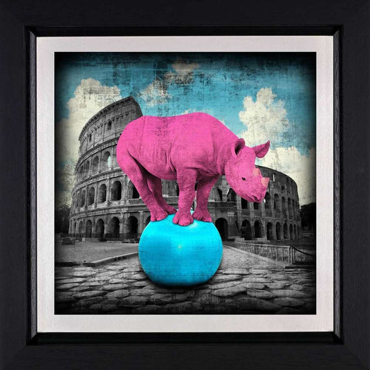 Pop Art Animal Canvas Painting - Elephant and Rhino Wall Art-GraffitiWallArt