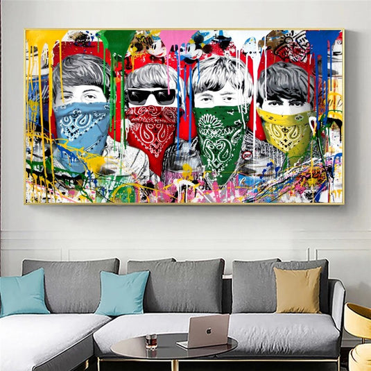 Pop Street Artwork WORLD UNITY No War Canvas Wall Art-GraffitiWallArt