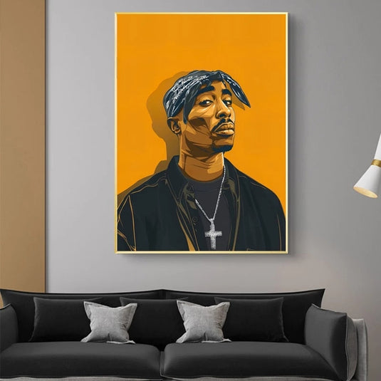 Portrait of TuPac Canvas Wall Art-GraffitiWallArt