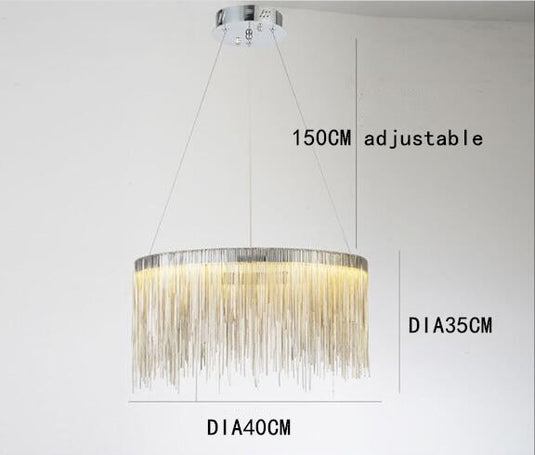 Postmodern Style Living Room Chain Led Chandelier-GraffitiWallArt