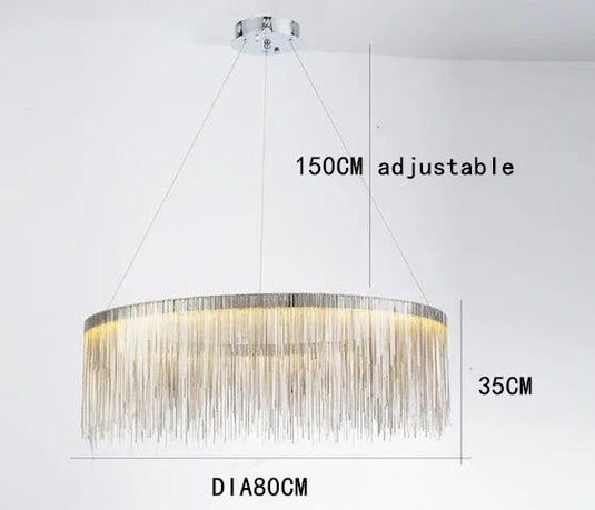 Postmodern Style Living Room Chain Led Chandelier-GraffitiWallArt