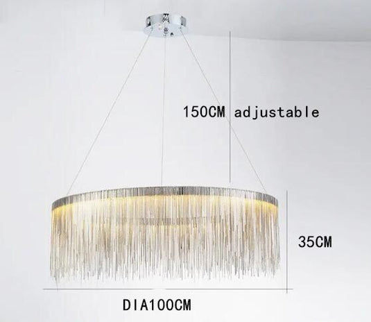 Postmodern Style Living Room Chain Led Chandelier-GraffitiWallArt