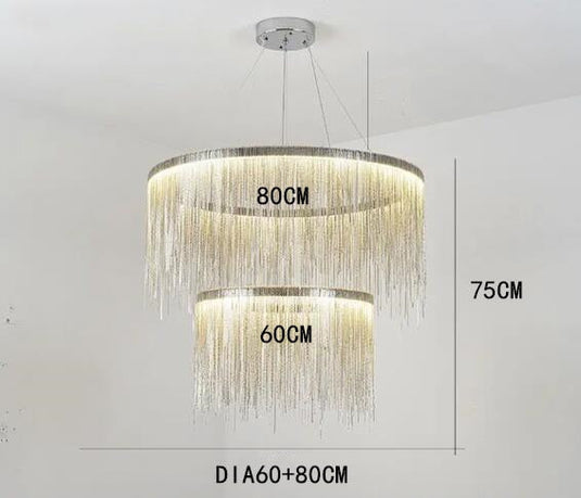 Postmodern Style Living Room Chain Led Chandelier-GraffitiWallArt