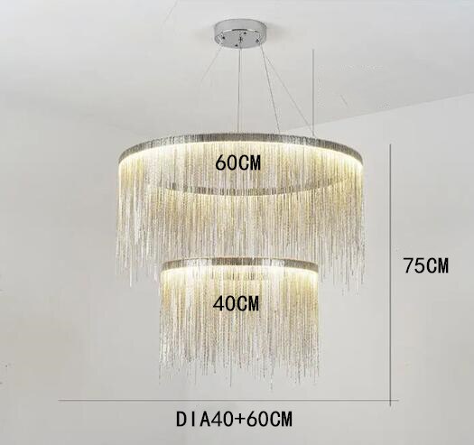 Postmodern Style Living Room Chain Led Chandelier-GraffitiWallArt