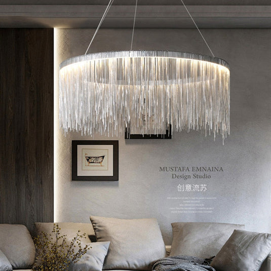 Postmodern Style Living Room Chain Led Chandelier-GraffitiWallArt