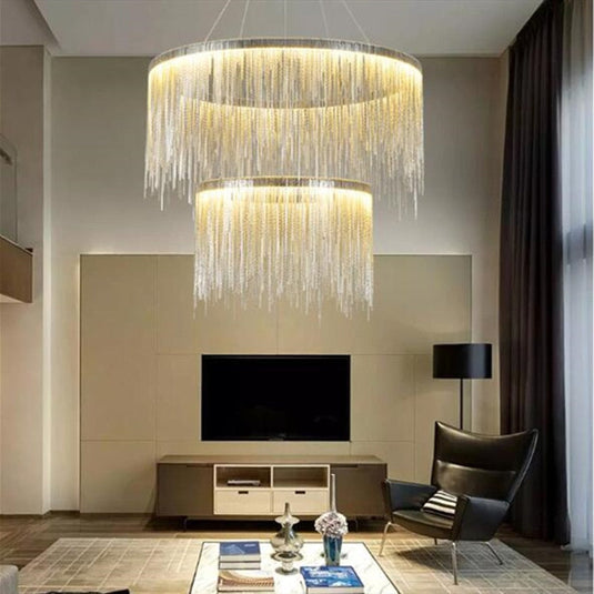 Postmodern Style Living Room Chain Led Chandelier-GraffitiWallArt