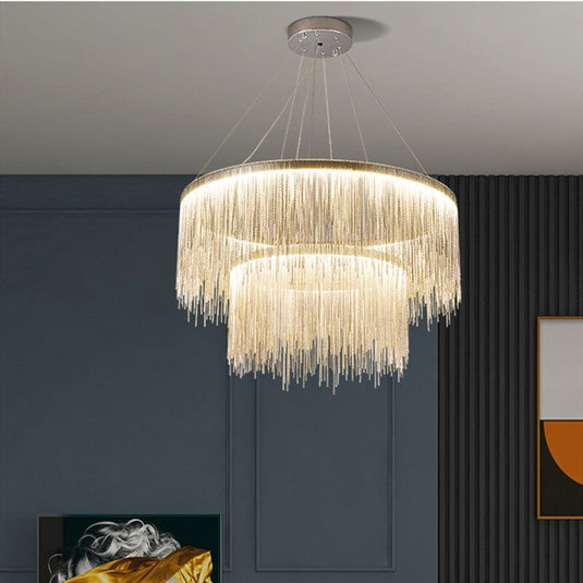 Postmodern Style Living Room Chain Led Chandelier-GraffitiWallArt