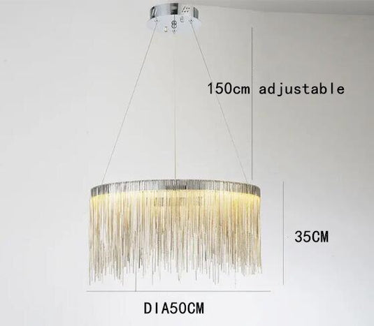 Postmodern Style Living Room Chain Led Chandelier-GraffitiWallArt