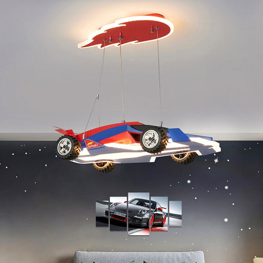 Racing Car Hanging Light - Art Deco Lighting for Kids Room-GraffitiWallArt