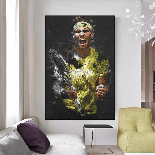 Rafael Nadal Tennis Legend Canvas Wall Art - Famous Sports Decor-GraffitiWallArt