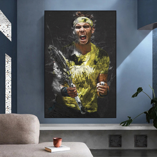 Rafael Nadal Tennis Legend Canvas Wall Art - Famous Sports Decor-GraffitiWallArt