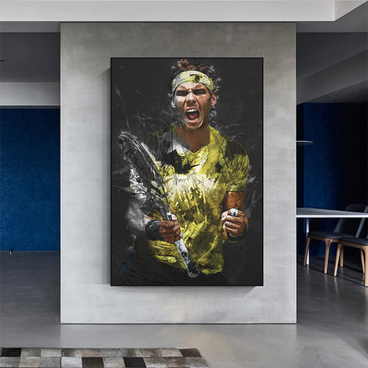 Rafael Nadal Tennis Legend Canvas Wall Art - Famous Sports Decor-GraffitiWallArt