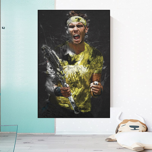 Rafael Nadal Tennis Legend Canvas Wall Art - Famous Sports Decor-GraffitiWallArt