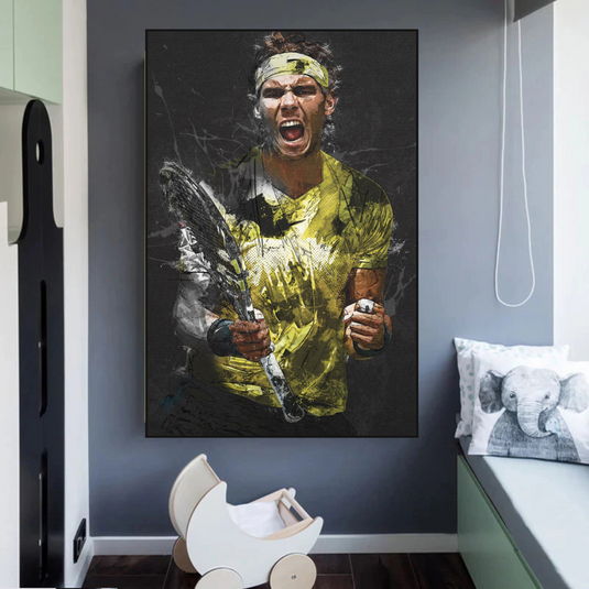 Rafael Nadal Tennis Legend Canvas Wall Art - Famous Sports Decor-GraffitiWallArt