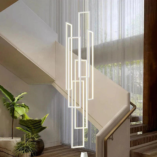 Rectangular Pendants Staircase Chandelier Lighting-GraffitiWallArt