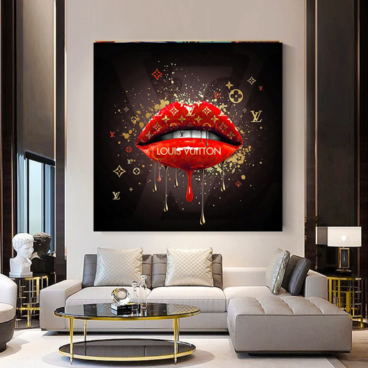 Red Lips Canvas Wall Art - Vibrant Home Decor for a Bold Statement-GraffitiWallArt