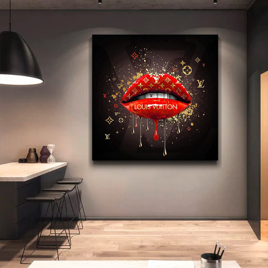 Red Lips Canvas Wall Art - Vibrant Home Decor for a Bold Statement-GraffitiWallArt