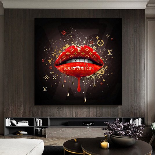 Red Lips Canvas Wall Art - Vibrant Home Decor for a Bold Statement-GraffitiWallArt