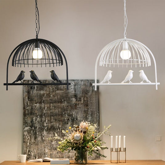 Resin Iron Bird Cage Chandelier-GraffitiWallArt