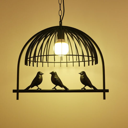 Resin Iron Bird Cage Chandelier-GraffitiWallArt