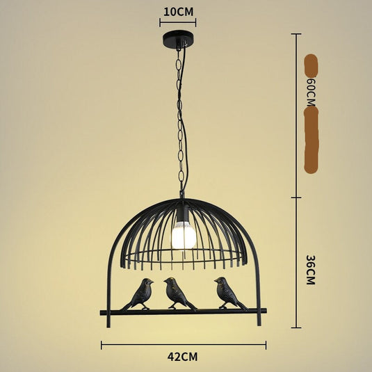 Resin Iron Bird Cage Chandelier-GraffitiWallArt