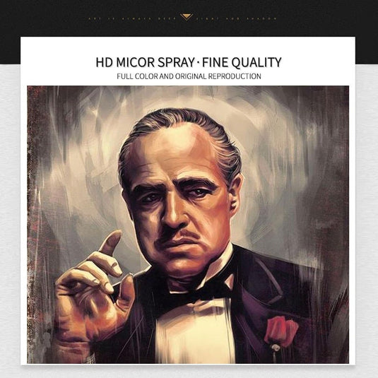 Retro Godfather Movie Poster - Canvas Print for Living Room Decor-GraffitiWallArt