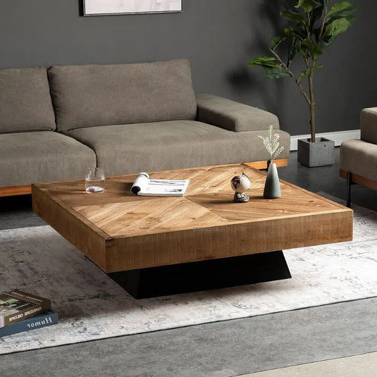 Retro Nordic Solid Wood Coffee Table-GraffitiWallArt