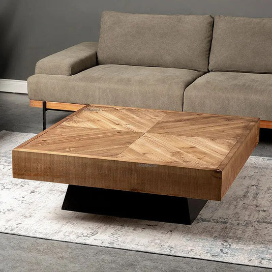 Retro Nordic Solid Wood Coffee Table-GraffitiWallArt