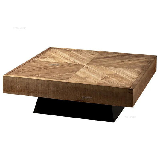 Retro Nordic Solid Wood Coffee Table-GraffitiWallArt