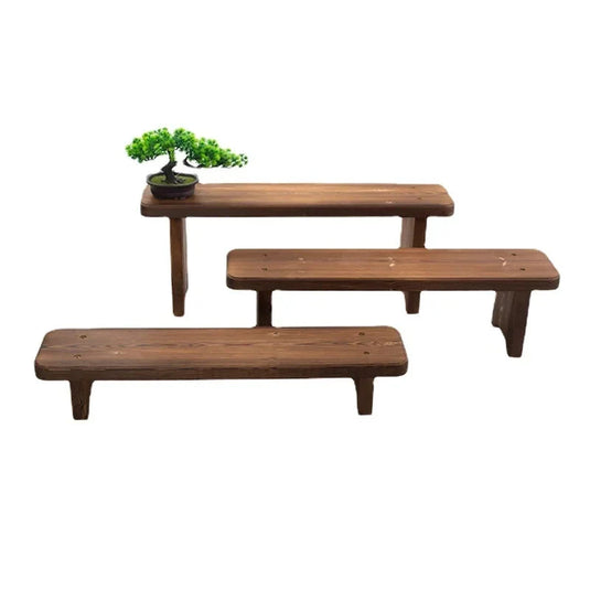 Retro Solid Oak Wood Shoe Long Bench-GraffitiWallArt