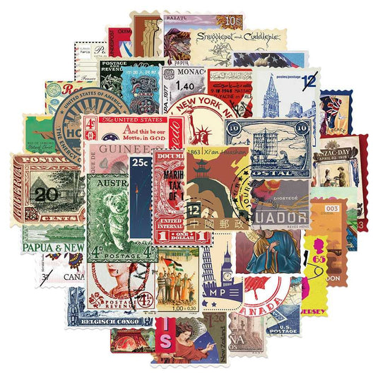 Retro Stamp Stickers Pack - Vintage Twist-GraffitiWallArt