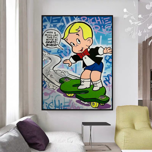 Richie Canvas Wall Art: Enhance Your Space Money Skating-GraffitiWallArt