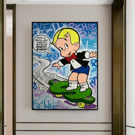 Richie Canvas Wall Art: Enhance Your Space Money Skating-GraffitiWallArt