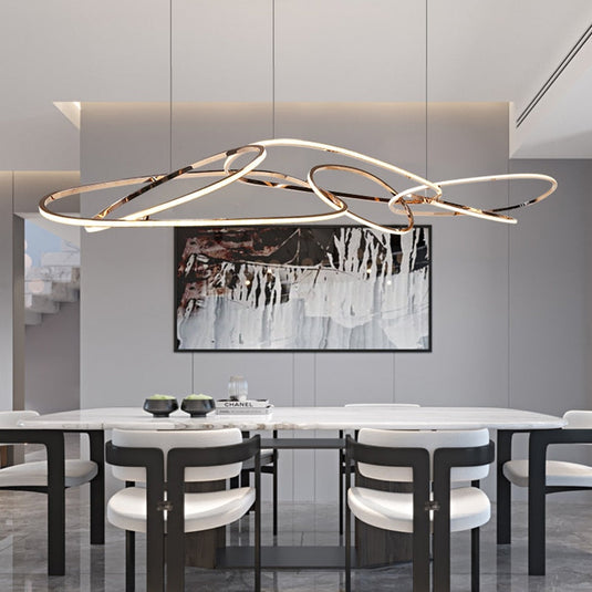 Rings LED Chandelier: Stunning Lighting Fixture-GraffitiWallArt