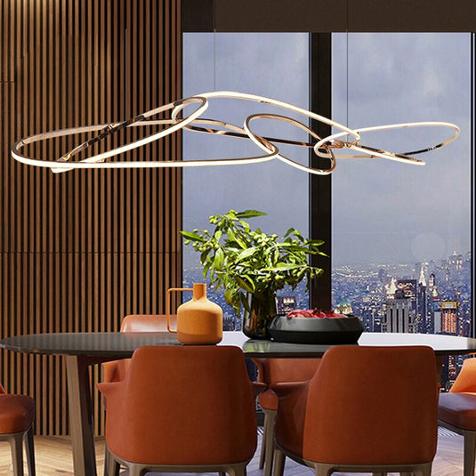 Rings LED Chandelier: Stunning Lighting Fixture-GraffitiWallArt