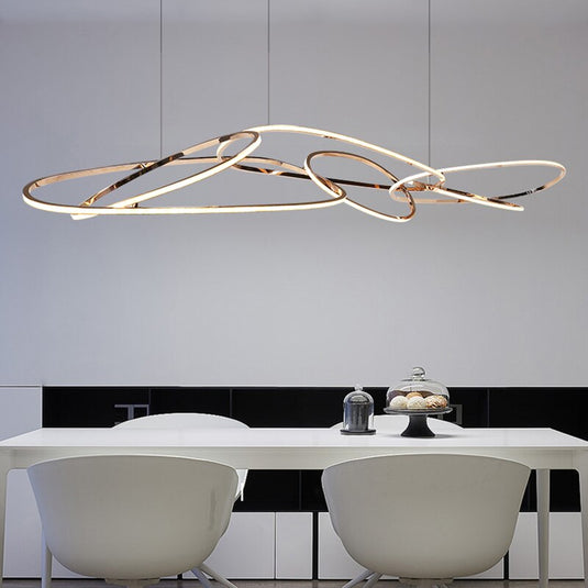 Rings LED Chandelier: Stunning Lighting Fixture-GraffitiWallArt