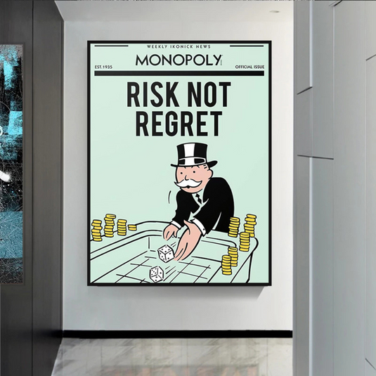 Risk Not RegretRisk Not Regret - Monopoly Canvas Wall Art-GraffitiWallArt